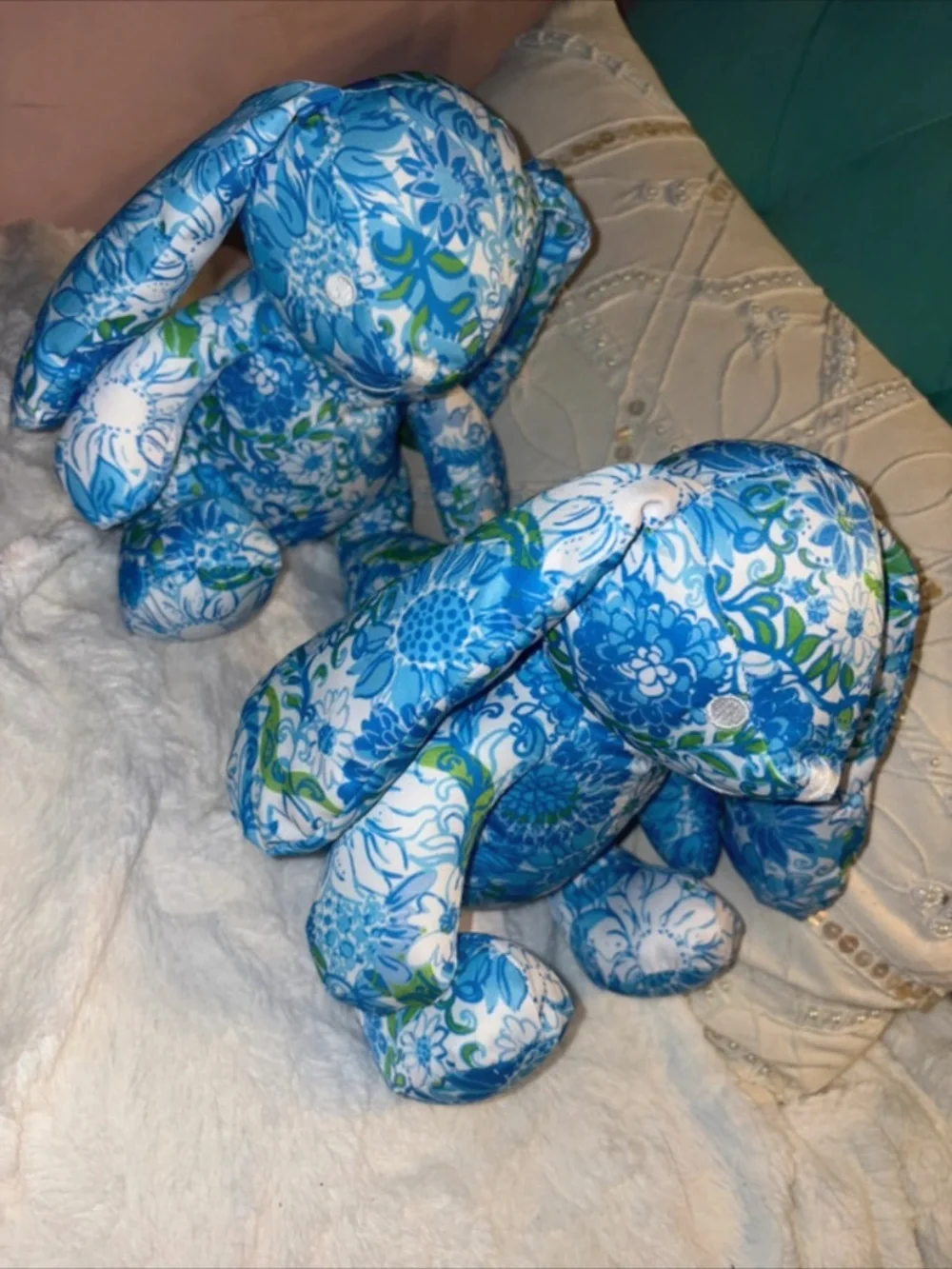 2 Lilly Pulitzer printed bunnies